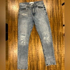 Paper Denim & Cloth Men's Light Blue Distressed Jeans